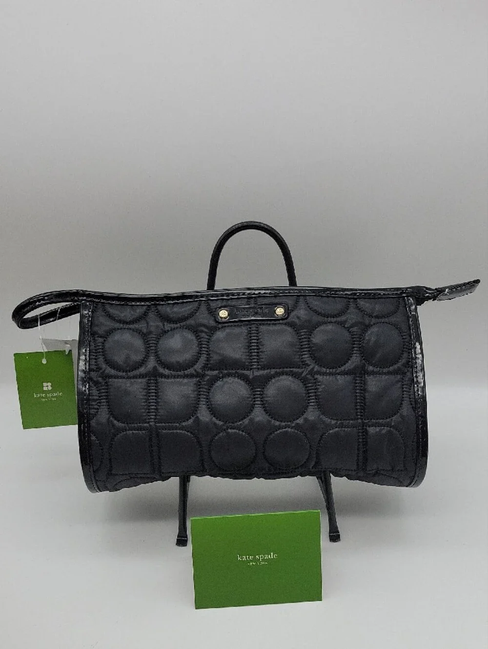 Kate Spade Black Quilted Eddie Clutch NWT